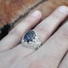 Islamischer Hämatit-Silberring mit Hadid-Gemstone für Männer