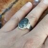 Islamischer Hämatit-Silberring mit Hadid-Gemstone für Männer Hirz