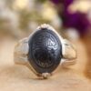 Islamischer Hämatit-Silberring mit Hadid-Gemstone für Männer Allah