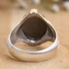 Islamischer Hämatit-Silberring mit Hadid-Gemstone für Männer Allah