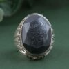 Islamischer Hämatit-Silberring mit Hadid-Gemstone für Männer Ziba