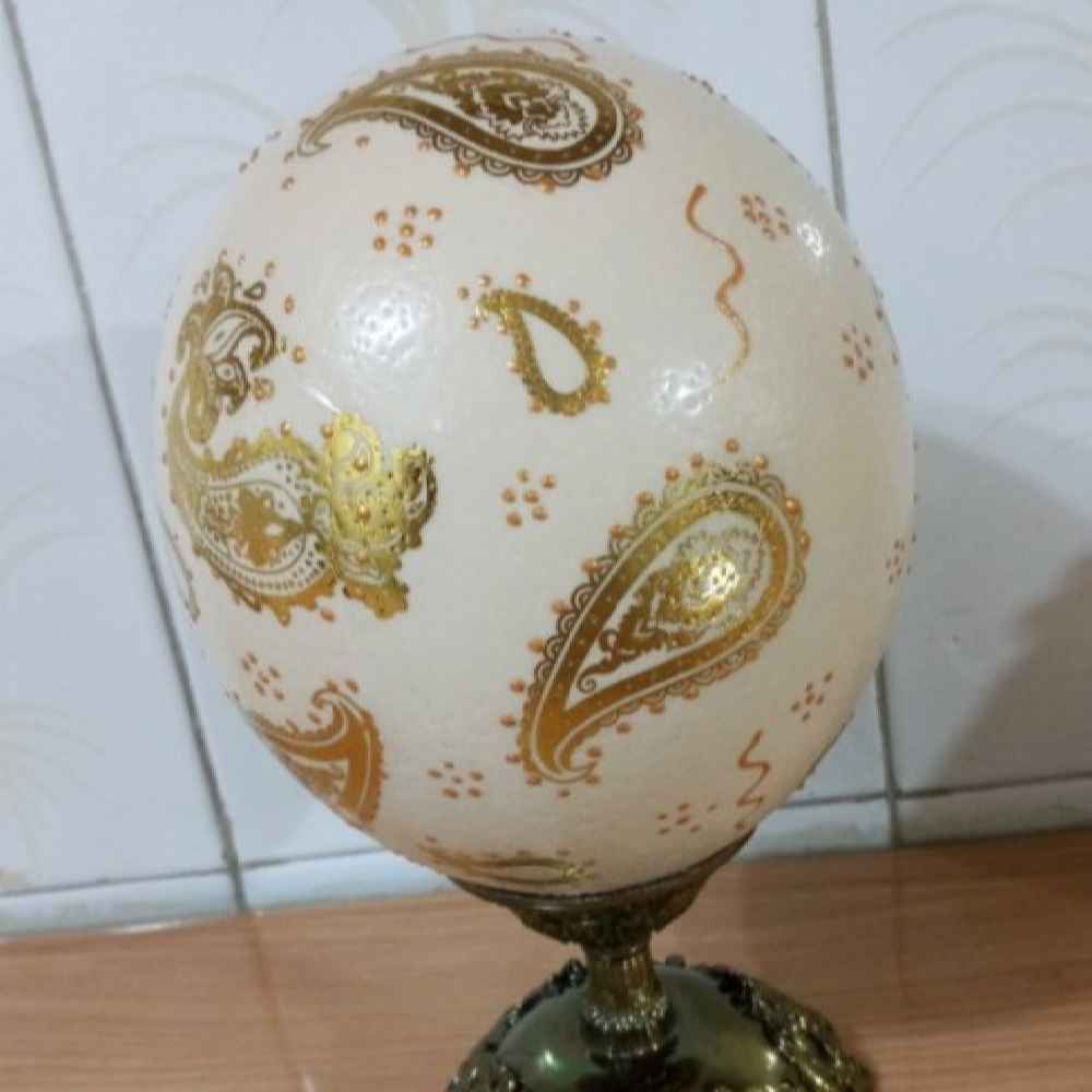 Islamische dekorative handgemalte Straußenei-Schale – 4 Qul