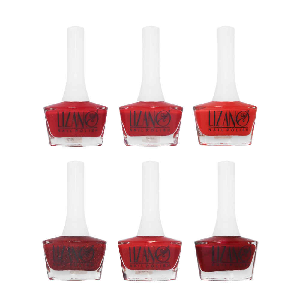 Halal-Nagellack Glänzende Oberfläche und Atmungsaktive Rote Farben (6x)