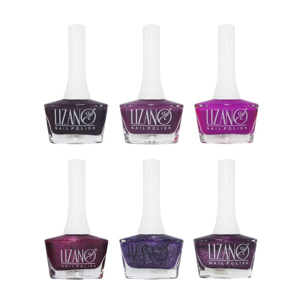 Halal-Nagellack Glitzer-Oberfläche und Atmungsaktive Violette Farben (6x)