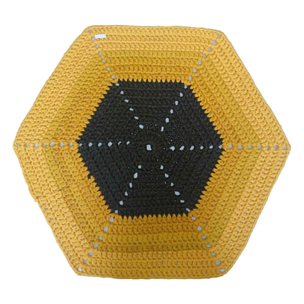 Handgewebter Boho-Makramee-Boden-Teppich – Hexagon-Design