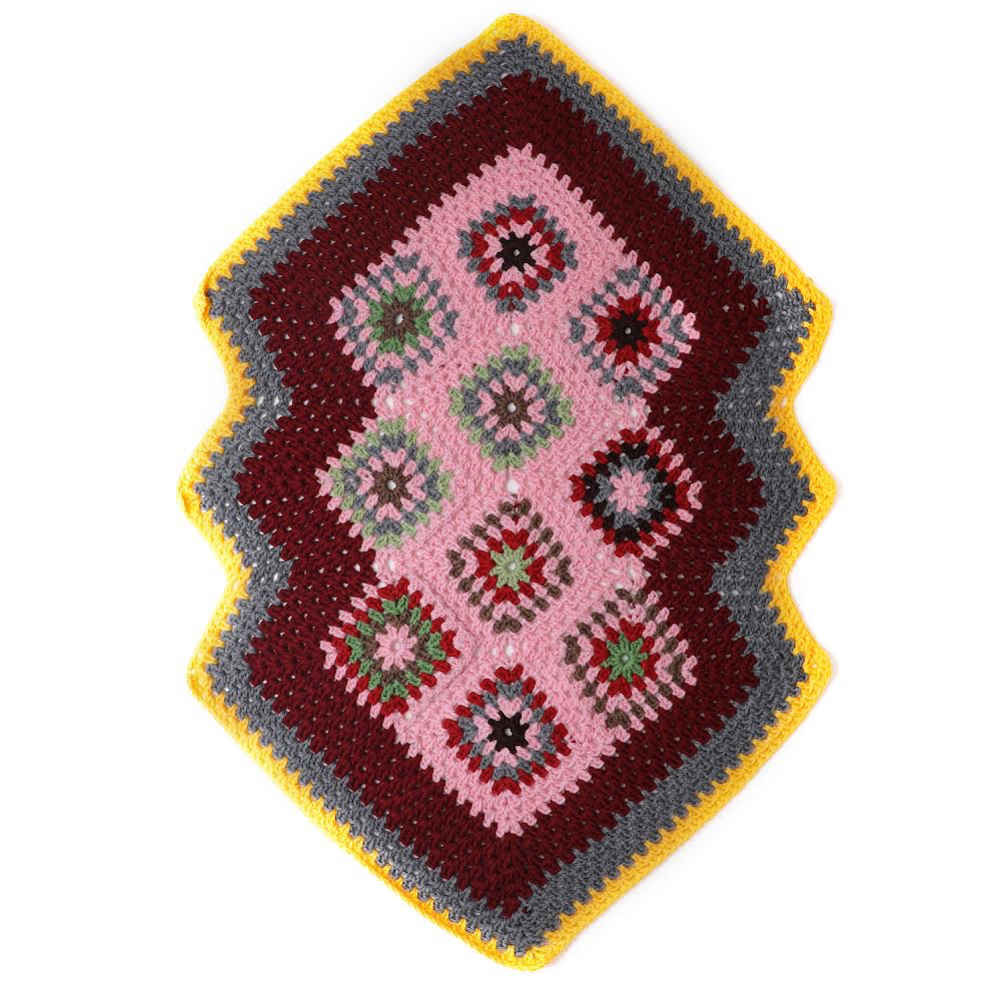 Handgewebter Boho-Makramee-Boden-Teppich – Torkaman-Muster