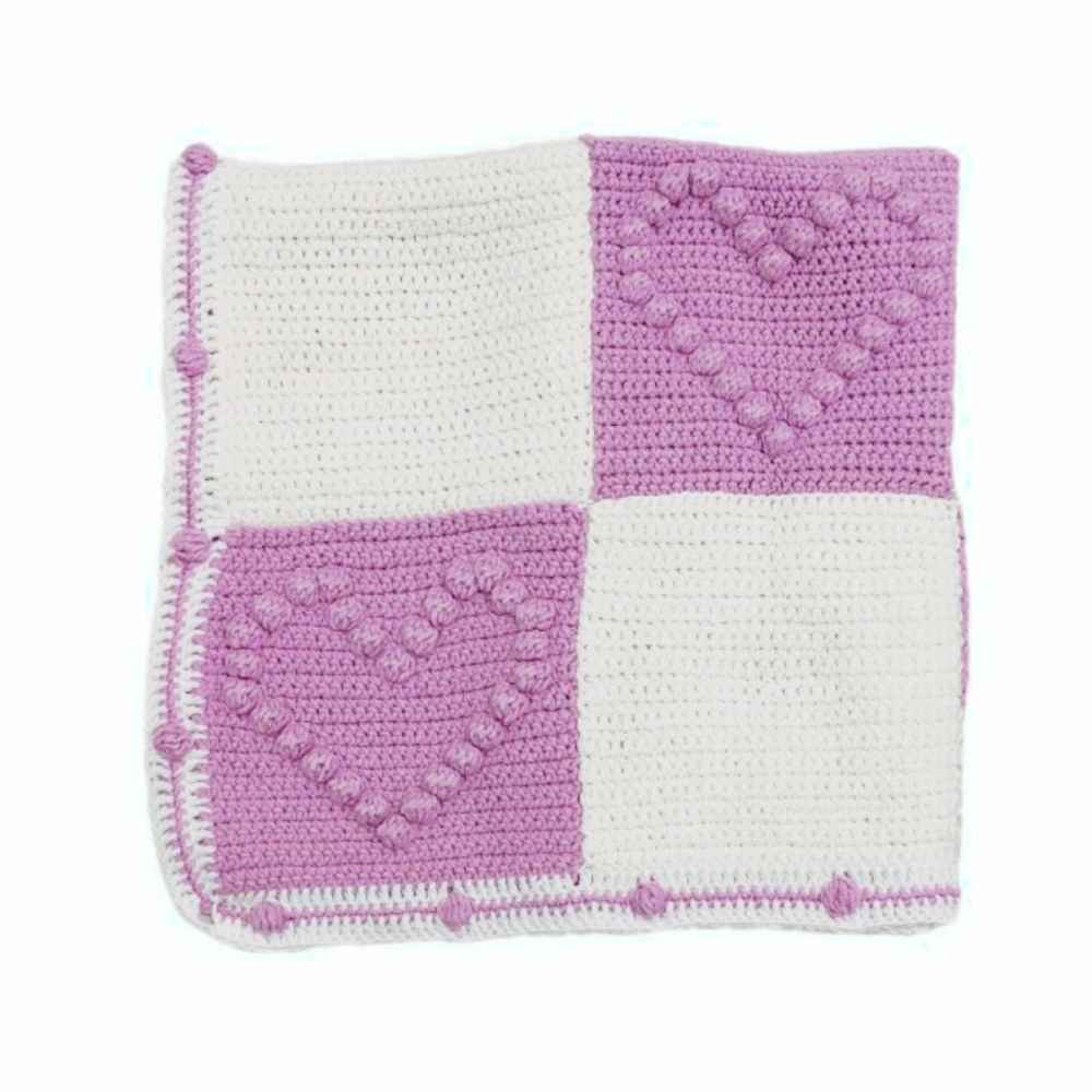 Handgewebter Boho-Makramee-Boden-Teppich – Herzmuster