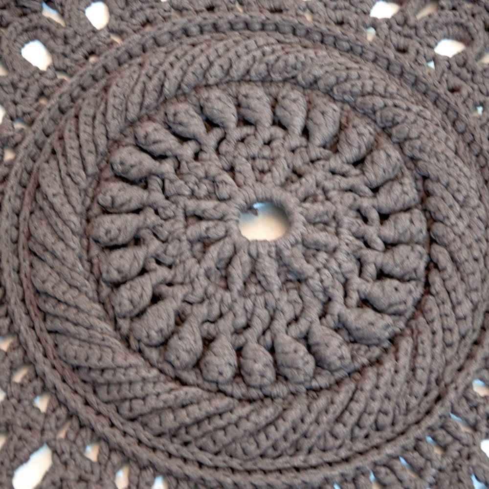 Handgewebter Boho-Makramee-Boden-Teppich – Sonnenblumen-Design