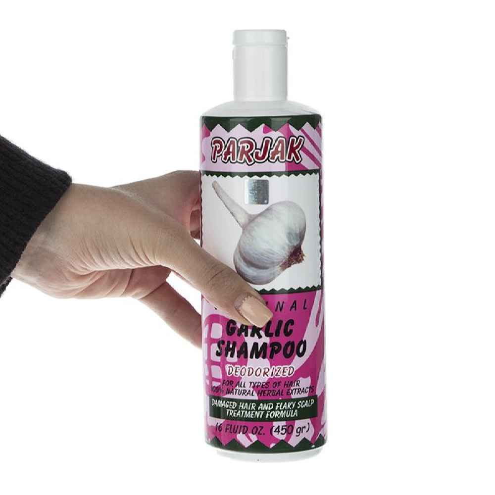 Parjak Knoblauch Shampoo für alle Haartypen – Stärkt & Fördert das Haarwachstum (Packung mit 4)