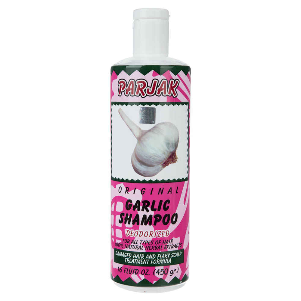 Parjak Knoblauch Shampoo für alle Haartypen – Stärkt & Fördert das Haarwachstum (Packung mit 4)
