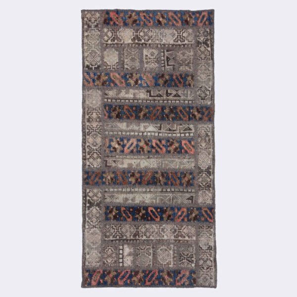 Vintage Persischer handgeknüpfter Patchwork-Teppich