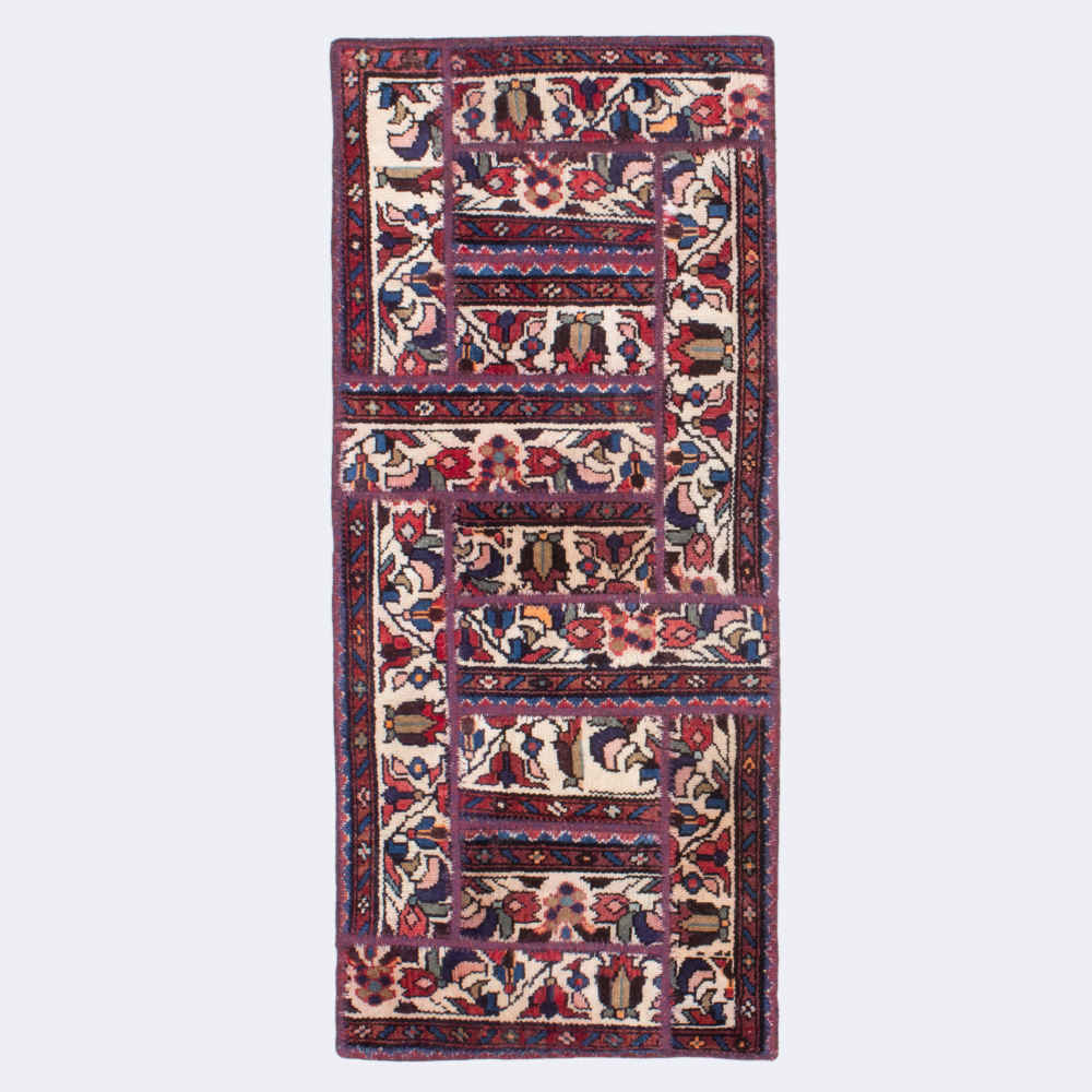 Vintage Persischer handgeknüpfter Patchwork-Teppich Bakhtiar