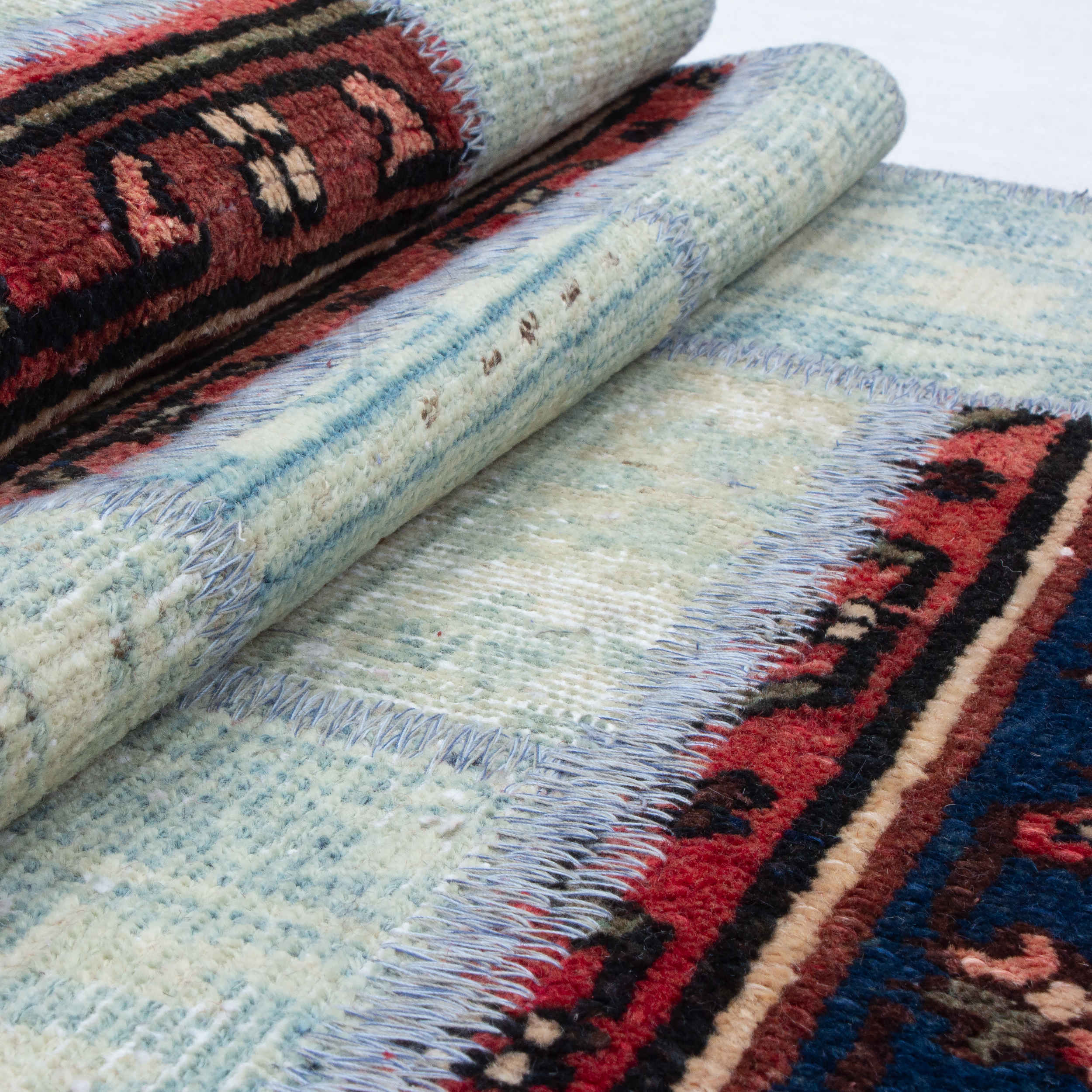 Vintage Persischer handgeknüpfter Patchwork-Teppich Dap