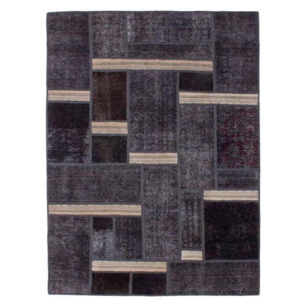 Vintage Persischer handgeknüpfter Patchwork-Teppich Tief