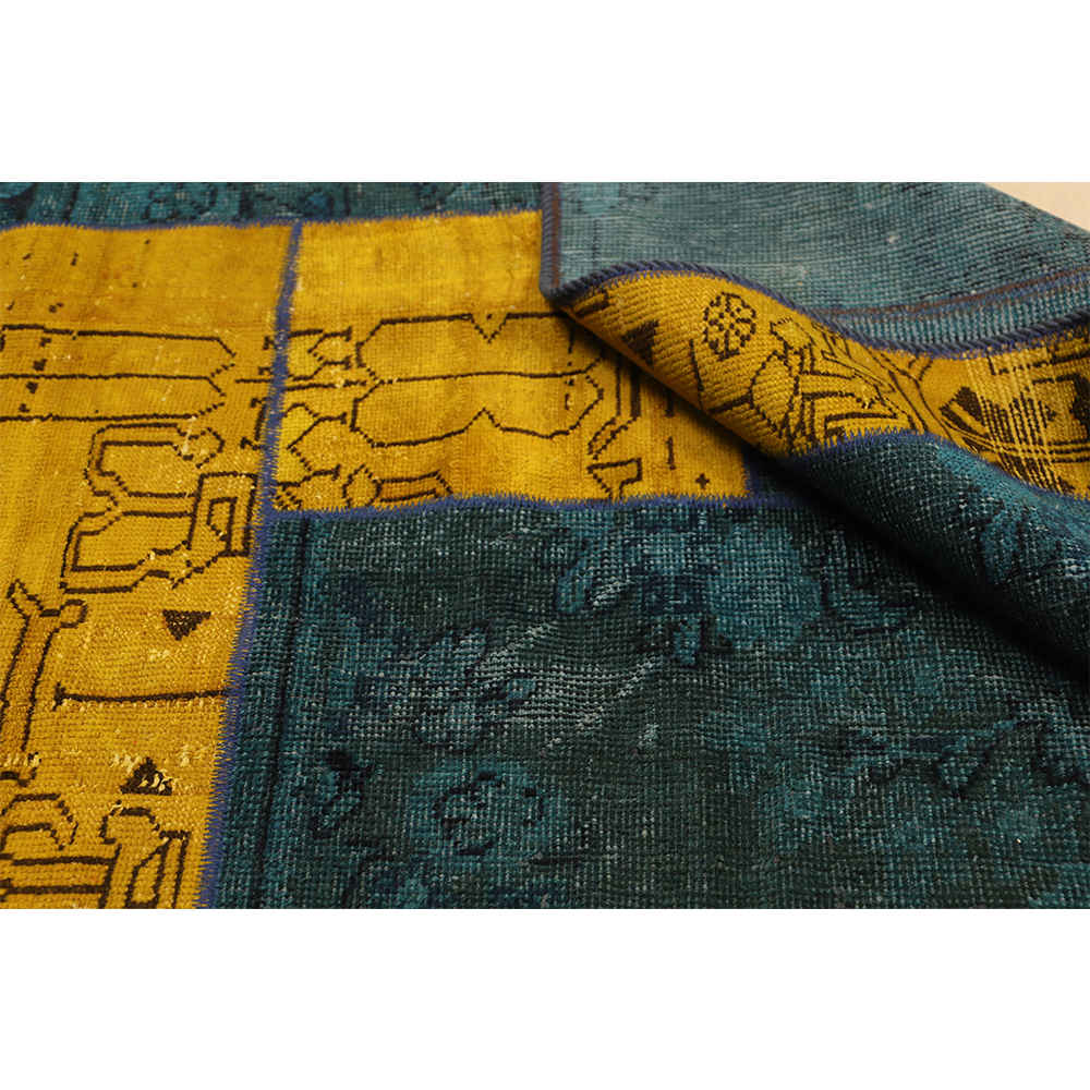 Vintage Persischer handgeknüpfter Patchwork-Teppich Dorsa