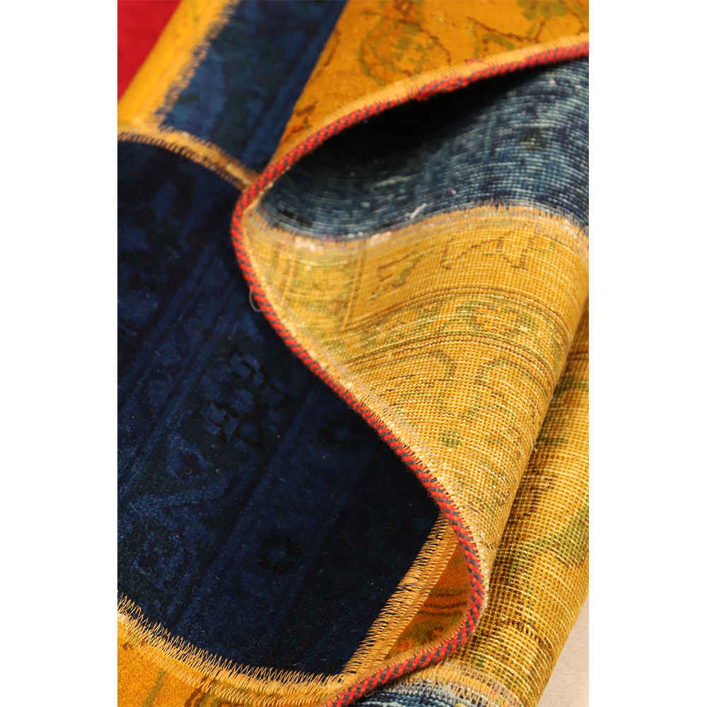 Vintage Persischer handgeknüpfter Patchwork-Teppich Elham