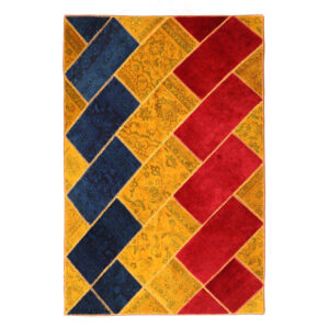 Vintage Persischer handgeknüpfter Patchwork-Teppich Elham