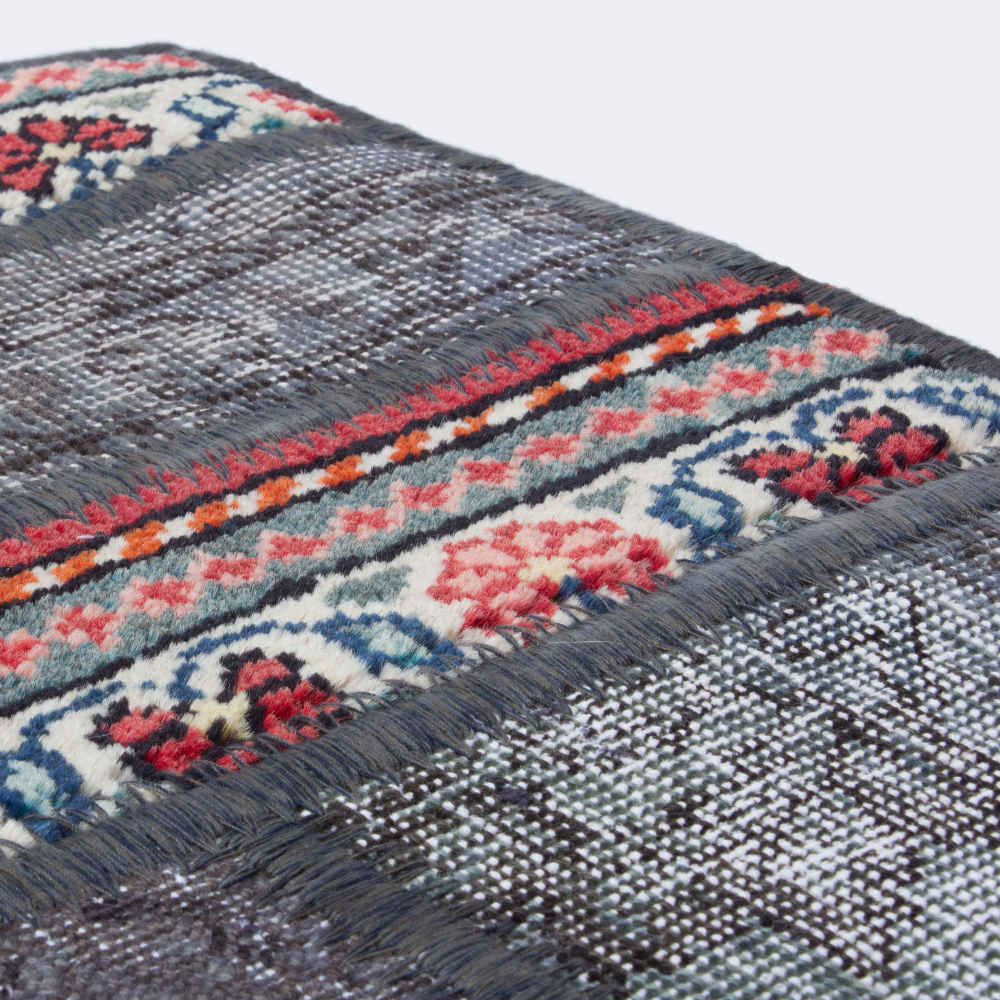 Vintage Persischer handgeknüpfter Patchwork-Teppich Farhan