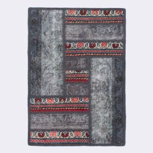 Vintage Persischer handgeknüpfter Patchwork-Teppich Farhan
