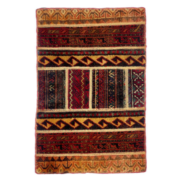 Vintage Persischer handgeknüpfter Patchwork-Teppich Forogh