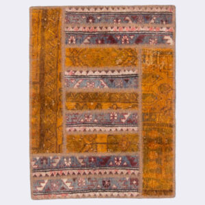 Vintage Persischer handgeknüpfter Patchwork-Teppich Jahan