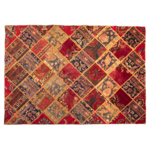 Vintage Persischer handgeknüpfter Patchwork-Teppich Katayoun