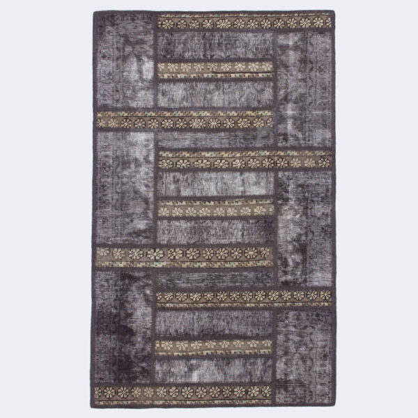 Vintage Persischer handgeknüpfter Patchwork-Teppich Maedeh