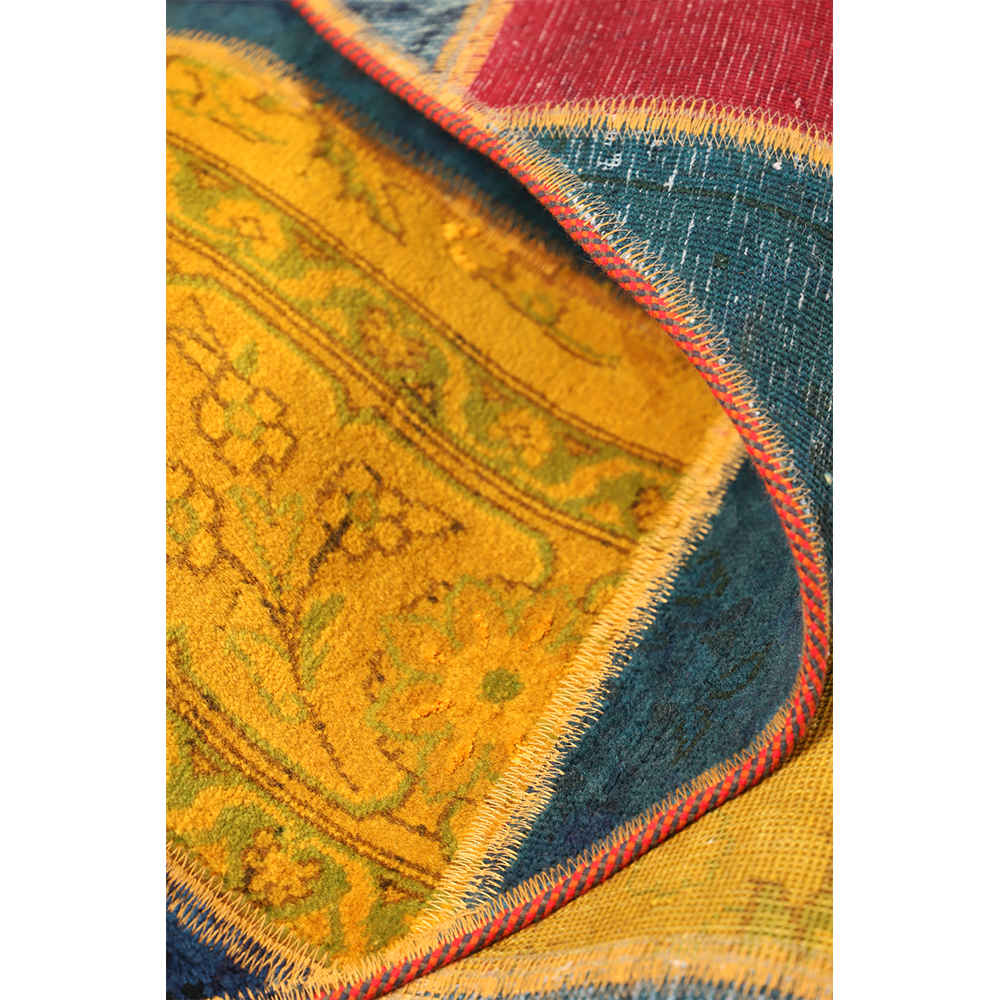 Vintage Persischer handgeknüpfter Patchwork-Teppich Narges