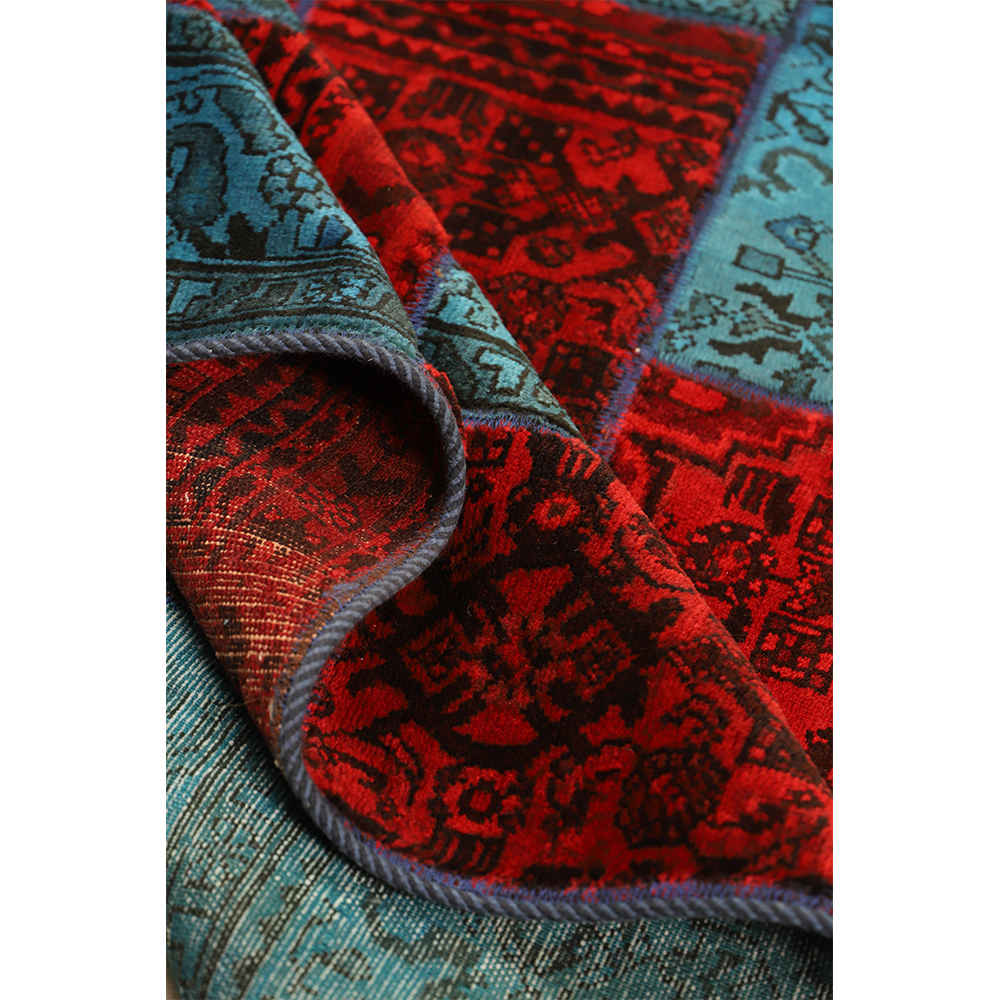 Vintage Persischer handgeknüpfter Patchwork-Teppich Royal