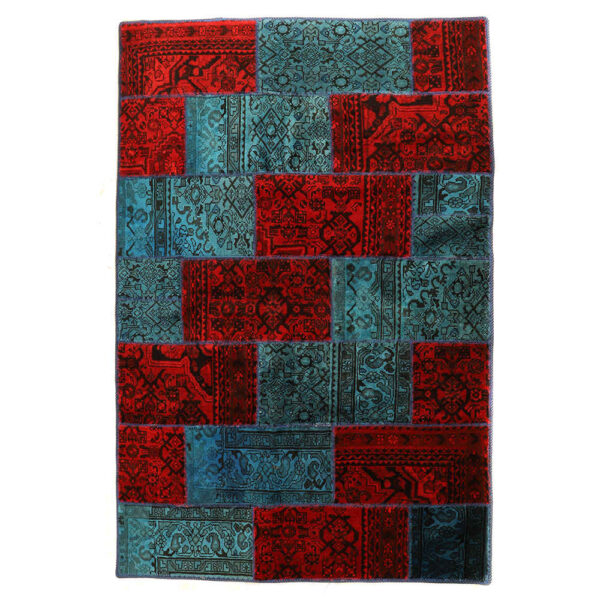 Vintage Persischer handgeknüpfter Patchwork-Teppich Royal