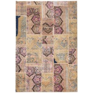 Vintage Persischer handgeknüpfter Patchwork-Teppich Salva