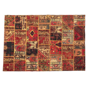 Vintage Persischer handgeknüpfter Patchwork-Teppich Vala