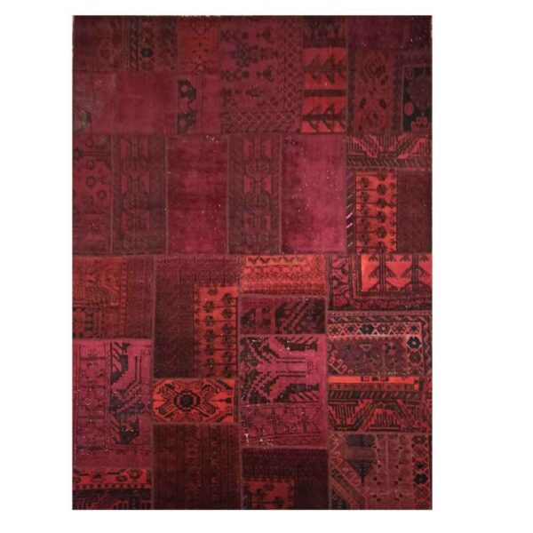 Vintage Persischer handgeknüpfter Patchwork-Teppich Yaghoot