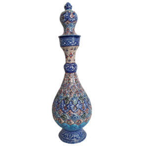 Dekorative Kupferflasche – Persische Minakari Emaille Eslimi