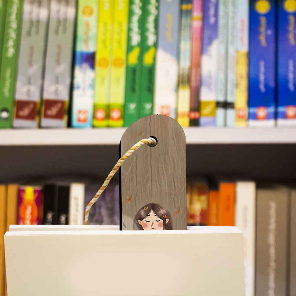 Künstlerisch persisch inspirierter Holz-Lesezeichen Mädchen & Kaffee