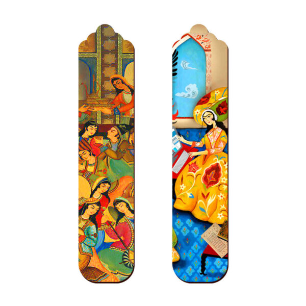 Künstlerisch persisch inspirierter Holz-Lesezeichen Banoo - Set von 2