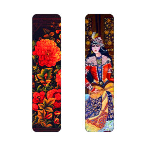 Künstlerisch persisch inspirierter Holz-Lesezeichen Khatoon – Set von 2