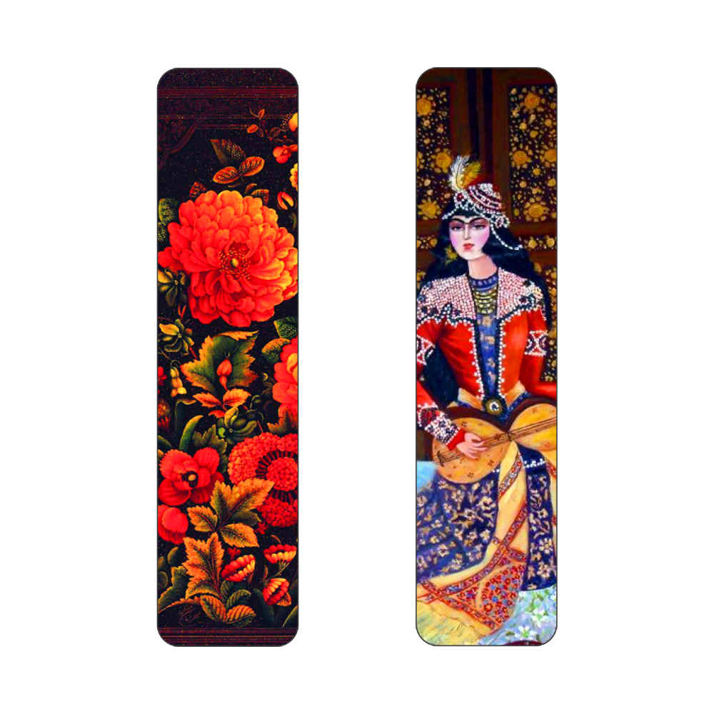 Künstlerisch persisch inspirierter Holz-Lesezeichen Khatoon - Set von 2