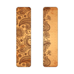 Künstlerisch persisch inspirierter Holz-Lesezeichen Paisley – Set von 2