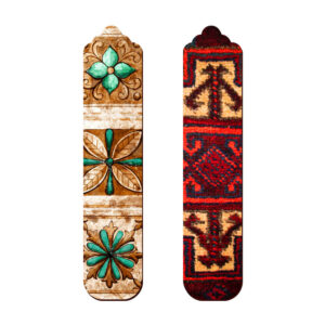 Künstlerisch persisch inspirierter Holz-Lesezeichen Traditionell – Set von 2
