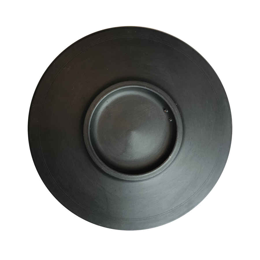 Dekorativer Keramikteller handgemalt Dot Art Meer