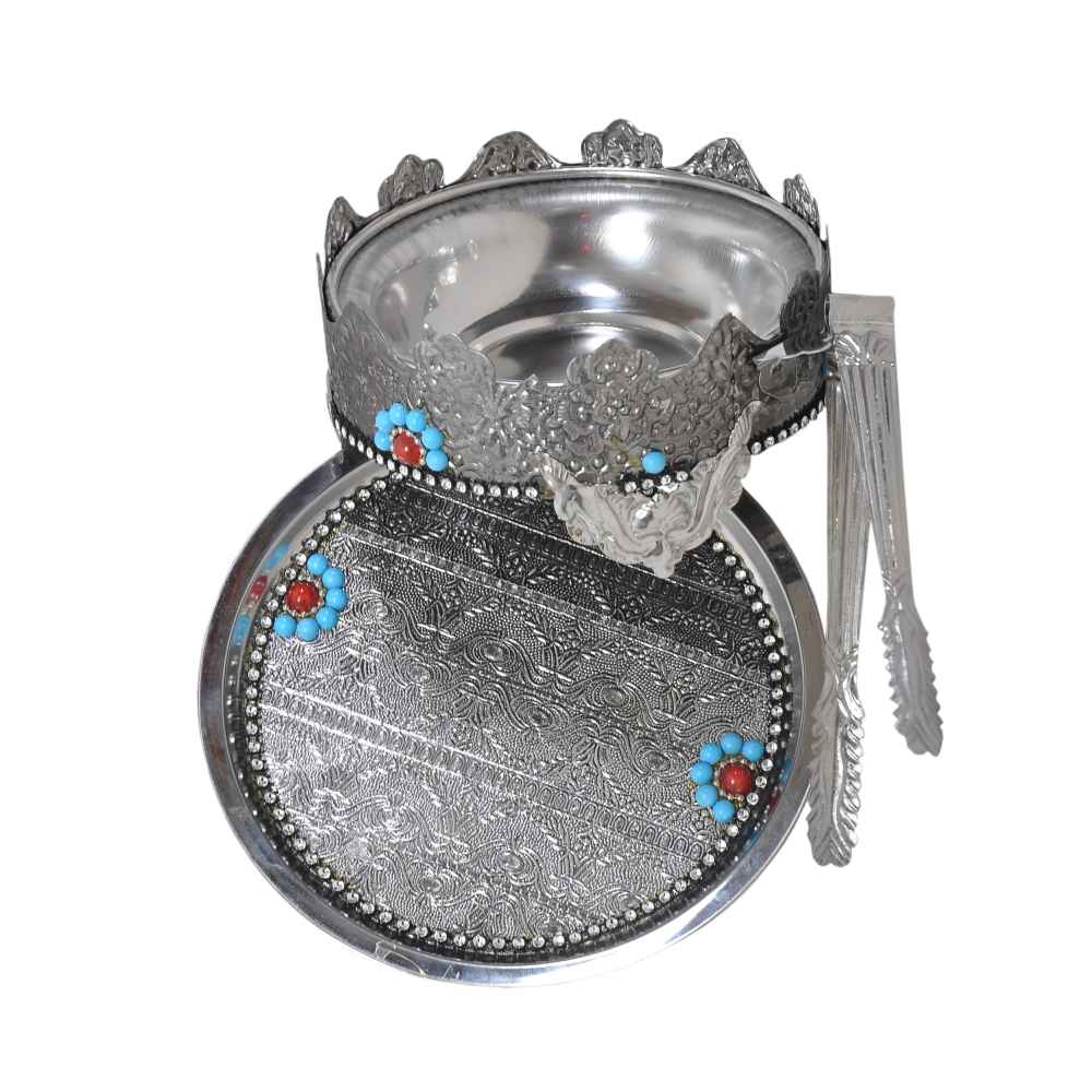 Persischer Manghal Esfand- und Bakhoor-Brenner – Klassischer Stahl