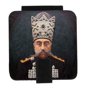 Taschenspiegel mit persisch inspiriertem Mozaffar al-Din Shah-Design