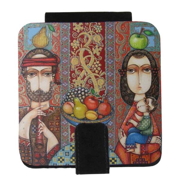 Taschenspiegel mit persisch inspiriertem Familienmuster