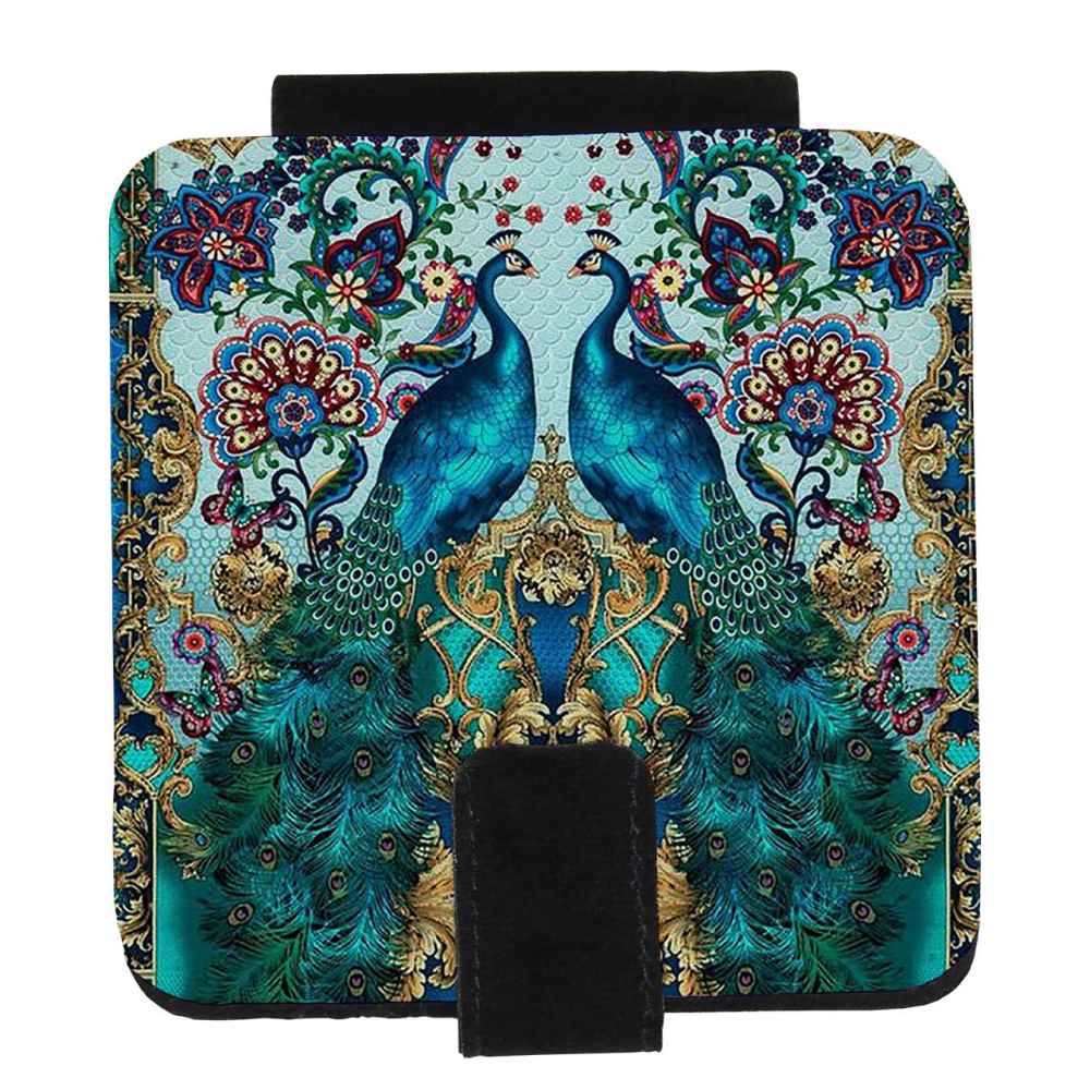 Taschenspiegel mit persisch inspiriertem Pfauen-Muster
