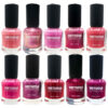 Halal-Nagellack Glänzende & Glitzer-Oberfläche und Atmungsaktive Rosa-Farben (10x)