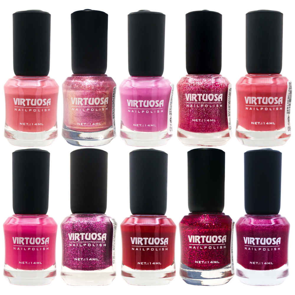 Halal-Nagellack Glänzende & Glitzer-Oberfläche und Atmungsaktive Rosa-Farben (10x)