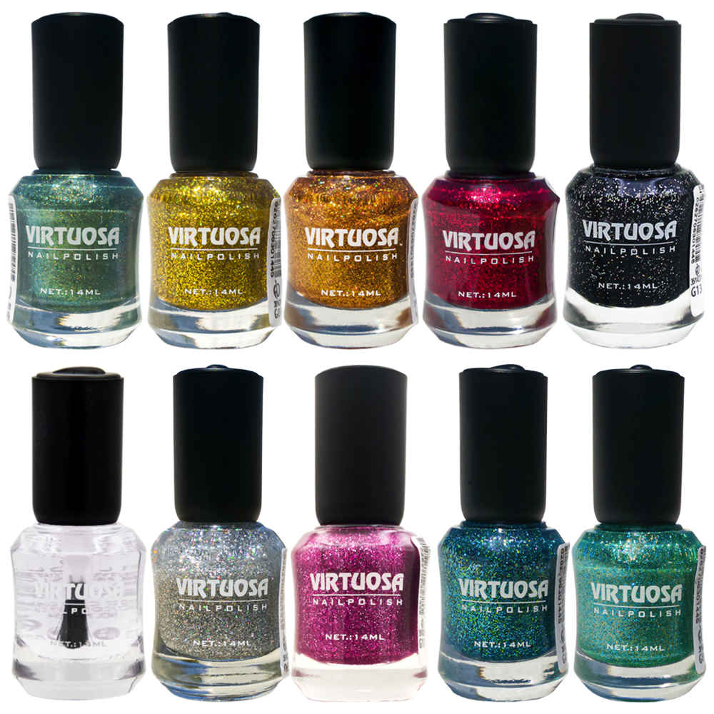 Halal-Nagellack Glitzer-Oberfläche und Atmungsaktive Regenbogen-Farben (10x)