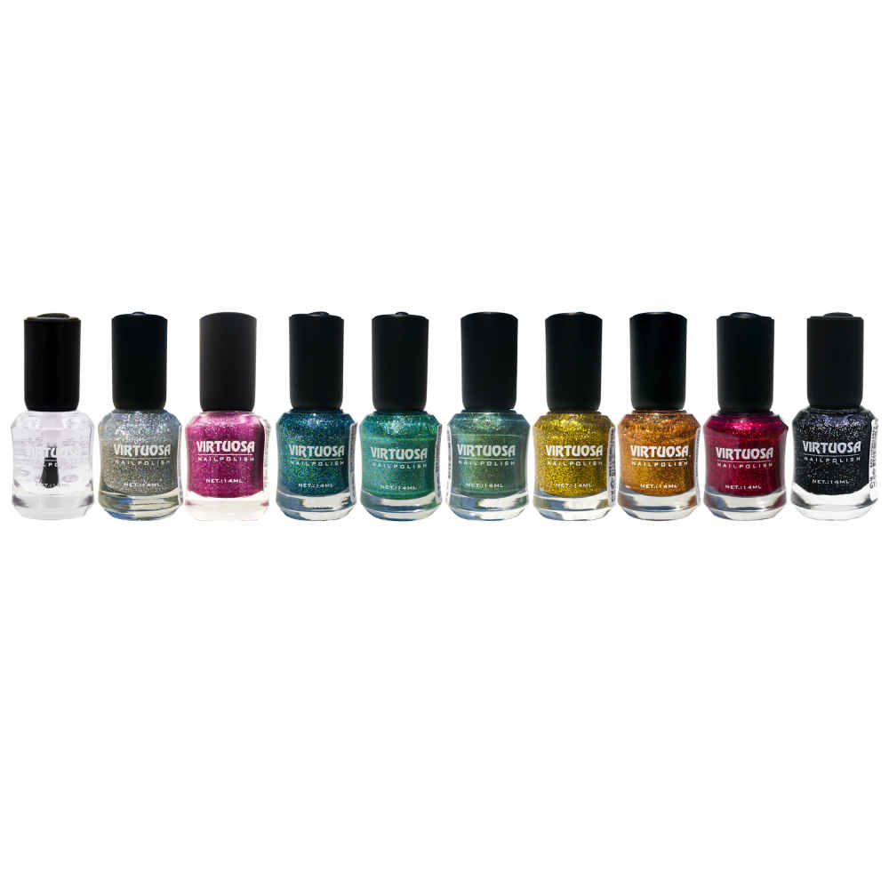 Halal-Nagellack Glitzer-Oberfläche und Atmungsaktive Regenbogen-Farben (10x)