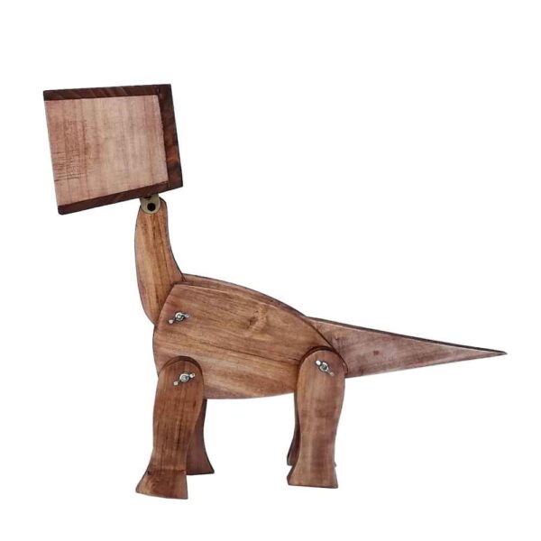 Holz-Schreibtischlampe im Novitätendesign, handgefertigt und verstellbar, Dinosaurierfigur